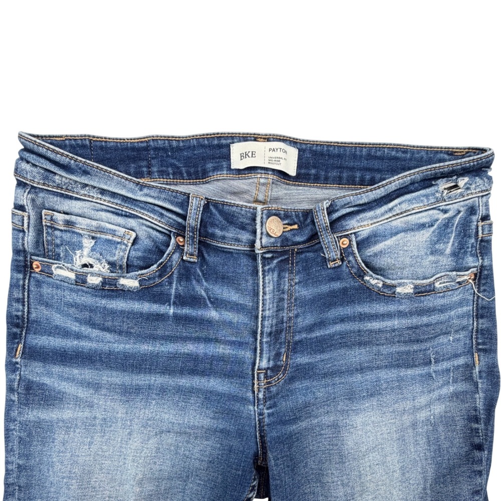 BKE Payton Bootcut Jeans Women 29x29.5 Mid Rise Distressed Universal Fit - Picture 3 of 13